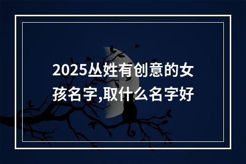 2025丛姓有创意的女孩名字,取什么名字好