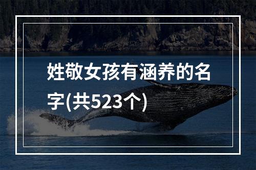 姓敬女孩有涵养的名字(共523个)