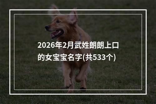 2026年2月武姓朗朗上口的女宝宝名字(共533个)