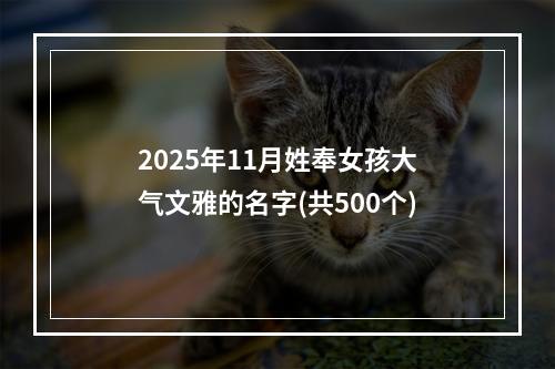 2025年11月姓奉女孩大气文雅的名字(共500个)