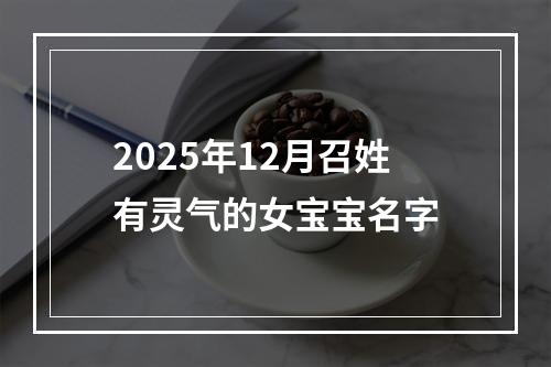 2025年12月召姓有灵气的女宝宝名字