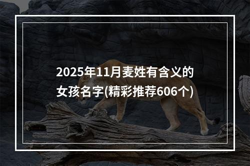 2025年11月麦姓有含义的女孩名字(精彩推荐606个)