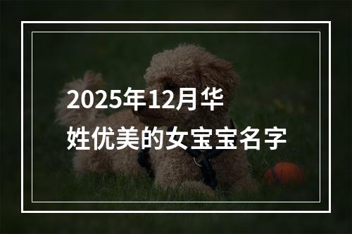 2025年12月华姓优美的女宝宝名字