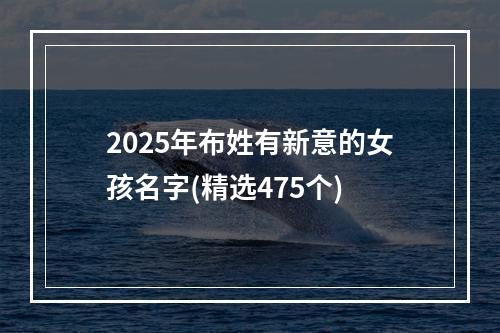 2025年布姓有新意的女孩名字(精选475个)