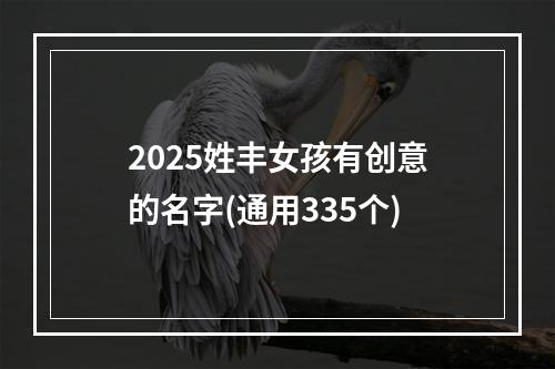2025姓丰女孩有创意的名字(通用335个)