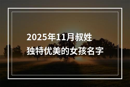 2025年11月叔姓独特优美的女孩名字