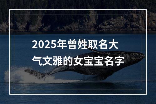 2025年曾姓取名大气文雅的女宝宝名字