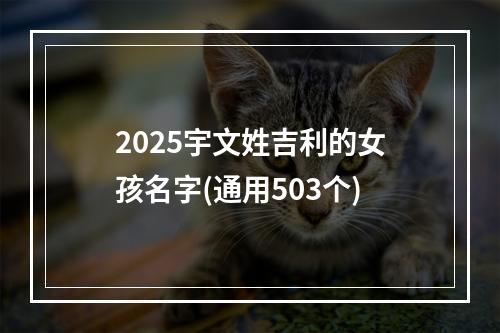 2025宇文姓吉利的女孩名字(通用503个)