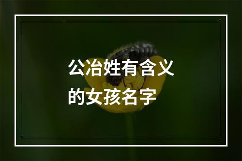 公冶姓有含义的女孩名字