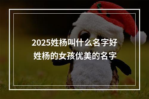 2025姓杨叫什么名字好 姓杨的女孩优美的名字