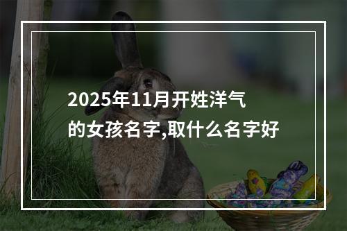 2025年11月开姓洋气的女孩名字,取什么名字好