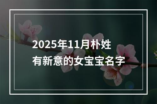 2025年11月朴姓有新意的女宝宝名字