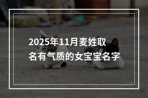 2025年11月麦姓取名有气质的女宝宝名字