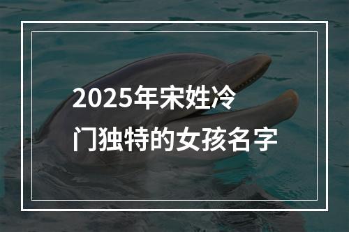 2025年宋姓冷门独特的女孩名字