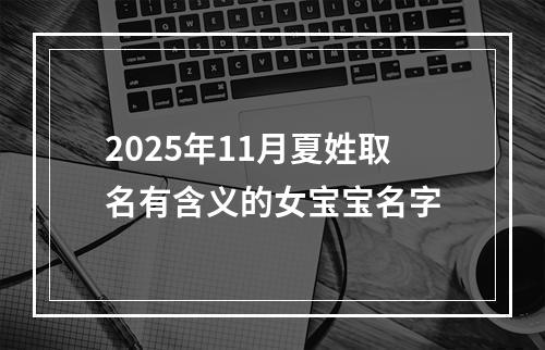 2025年11月夏姓取名有含义的女宝宝名字