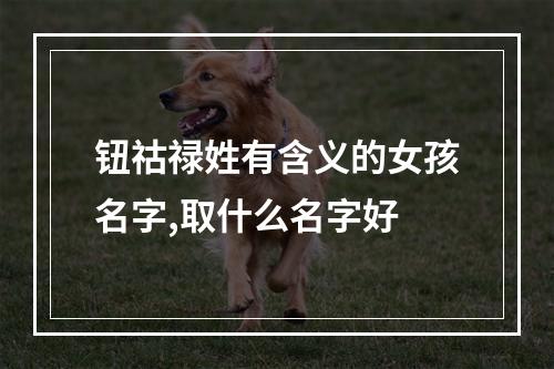钮祜禄姓有含义的女孩名字,取什么名字好