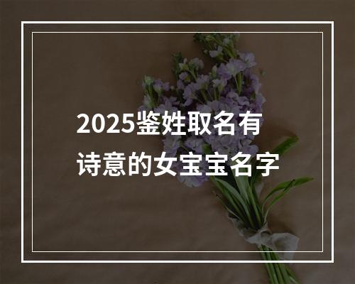 2025鉴姓取名有诗意的女宝宝名字