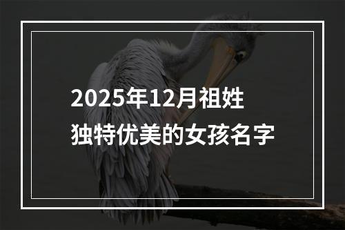 2025年12月祖姓独特优美的女孩名字