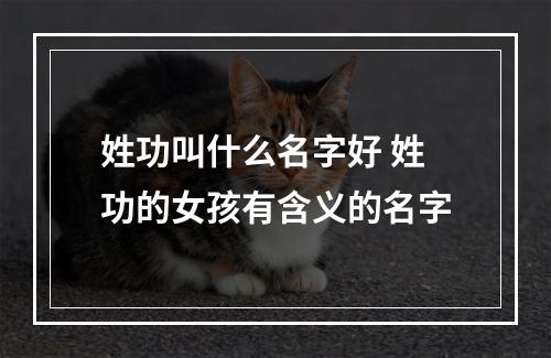 姓功叫什么名字好 姓功的女孩有含义的名字