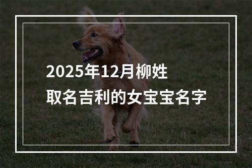 2025年12月柳姓取名吉利的女宝宝名字