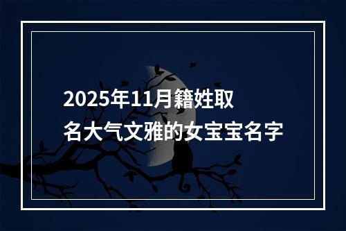 2025年11月籍姓取名大气文雅的女宝宝名字