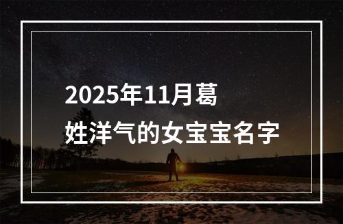2025年11月葛姓洋气的女宝宝名字