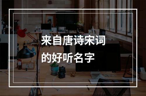 来自唐诗宋词的好听名字