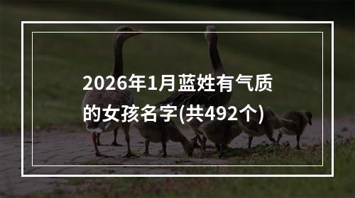 2026年1月蓝姓有气质的女孩名字(共492个)