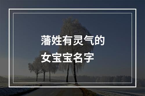 藩姓有灵气的女宝宝名字