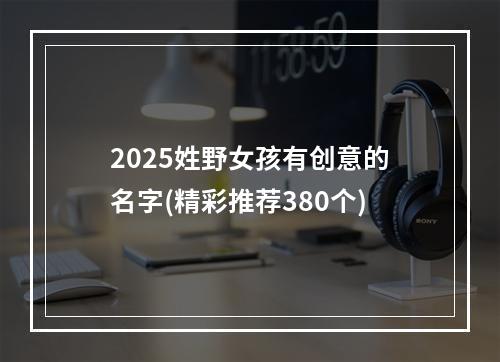 2025姓野女孩有创意的名字(精彩推荐380个)