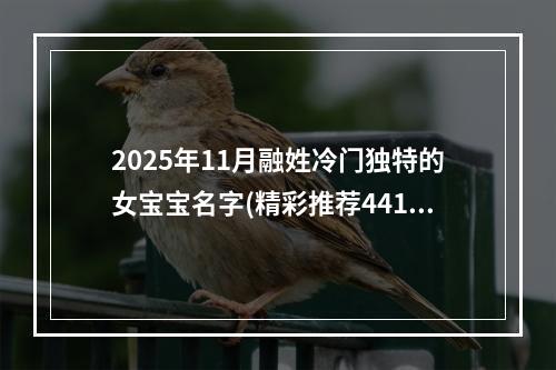 2025年11月融姓冷门独特的女宝宝名字(精彩推荐441个)