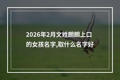 2026年2月文姓朗朗上口的女孩名字,取什么名字好