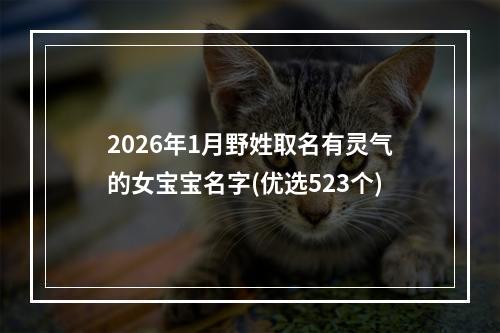 2026年1月野姓取名有灵气的女宝宝名字(优选523个)