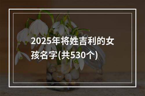 2025年将姓吉利的女孩名字(共530个)