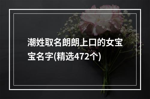 潮姓取名朗朗上口的女宝宝名字(精选472个)