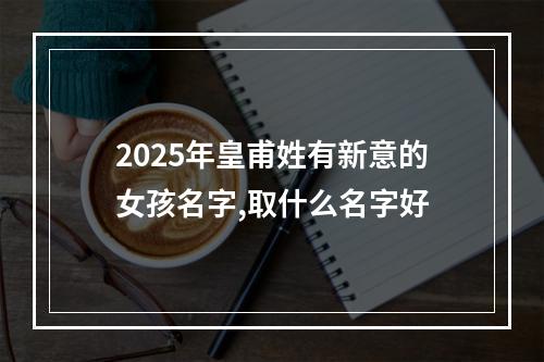 2025年皇甫姓有新意的女孩名字,取什么名字好