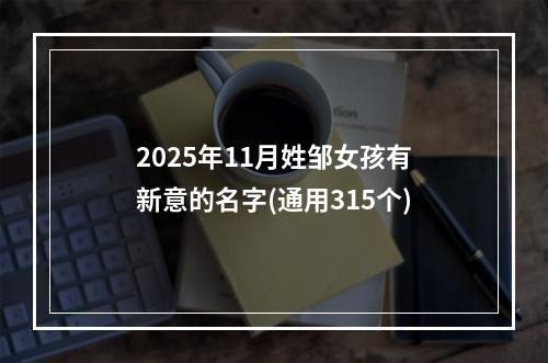 2025年11月姓邹女孩有新意的名字(通用315个)