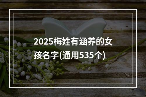 2025梅姓有涵养的女孩名字(通用535个)