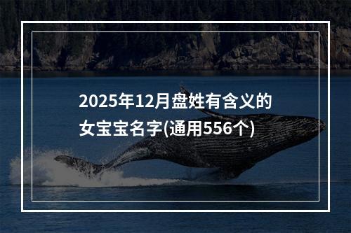 2025年12月盘姓有含义的女宝宝名字(通用556个)