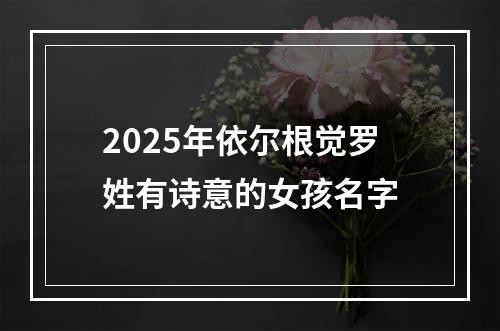 2025年依尔根觉罗姓有诗意的女孩名字