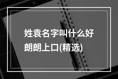 姓袁名字叫什么好朗朗上口(精选)