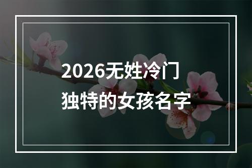 2026无姓冷门独特的女孩名字