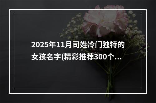 2025年11月司姓冷门独特的女孩名字(精彩推荐300个)