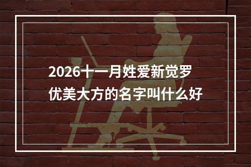 2026十一月姓爱新觉罗优美大方的名字叫什么好