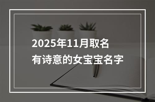 2025年11月取名有诗意的女宝宝名字