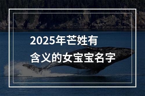 2025年芒姓有含义的女宝宝名字