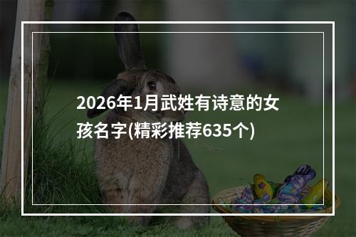 2026年1月武姓有诗意的女孩名字(精彩推荐635个)