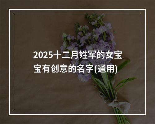 2025十二月姓军的女宝宝有创意的名字(通用)