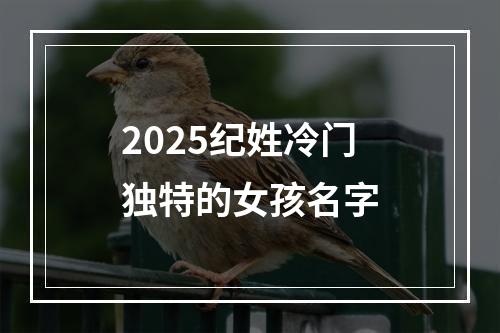 2025纪姓冷门独特的女孩名字