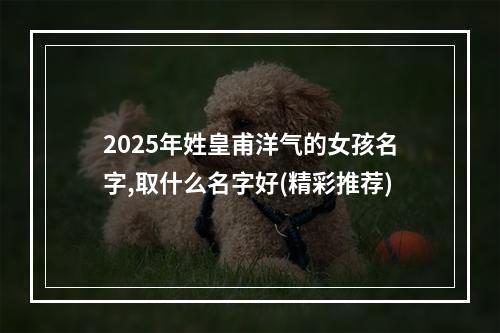 2025年姓皇甫洋气的女孩名字,取什么名字好(精彩推荐)
